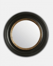 Black & Gold Convex Mirror Small by The Vintage Garden Room
